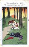 VINTAGE POSTCARD Fantasy Illustrator Dog Donald Mc Gill