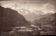 CPA Servoz Vue Generale et le Massif du Mont Blanc