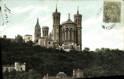 VINTAGE POSTCARD Lyon Fourvieres seen of the turns St Martin