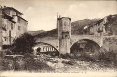 VINTAGE POSTCARD Surroundings De Sospel the Old Bridge on Bevera