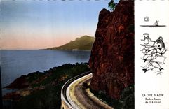 CPM Rochers rouges de l'Esterel Corniche d'Or Route du bord de mer entre Theoule et le Trayas Le Cap Roux