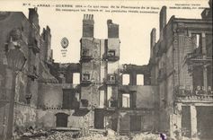 VINTAGE POSTCARD Arras Pharmacy of the Militaria station