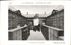 VINTAGE POSTCARD Pharmacy through old modern Pharmacy