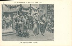 VINTAGE POSTCARD pharmacy through old the pharmacotribes has Rome