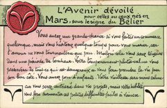 VINTAGE POSTCARD Horoscope Mars Ram