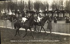 VINTAGE POSTCARD Cheval Horsemanship Hippisme Zariba goes up per G Stern and Grillemont goes up by Gamer