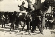 VINTAGE POSTCARD Cheval Horsemanship Hippisme Massine goes up by Sharpe