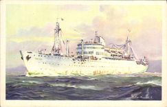 VINTAGE POSTCARD Boat Steamer Company of the Maritime Transport Vietnam Steamer