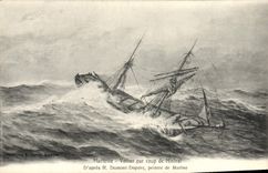 CPA Bateau Voilier par coup de mistral Marseille