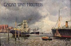 CPA Bateau Paquebot Cacao Van Houten
