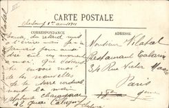 VINTAGE POSTCARD Boat Cherbourg Steamer a deck chair in roads