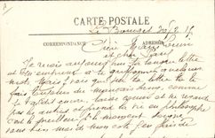 VINTAGE POSTCARD Boat Treport Tug boat passing the locks