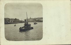 CARTE PHOTO Bateau Remorqueur