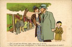 CPA Fantaisie Illustrateur Couple 