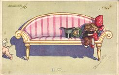 CPA Fantaisie Illustrateur Enfants Ange 