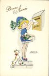 CPA Fantaisie Illustrateur Enfant Boite aux lettres Chien Edmond Sornein