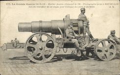 CPA Militaria Mortier austro allemand de 320 Bruxelles 