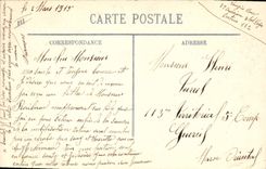 VINTAGE POSTCARD Militaria Canon English with the shelter of the recognitions of artillery and the German planes