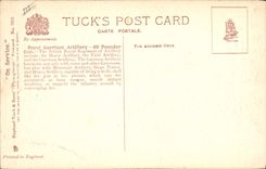 VINTAGE POSTCARD Royal Militaria Garrison artillery 6Q Pounder Gun