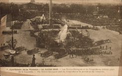 VINTAGE POSTCARD Militaria Apotheosis of the victory July 14th, 1919 Tcheco Slovak and Yougo Slavic places Concorde Paris