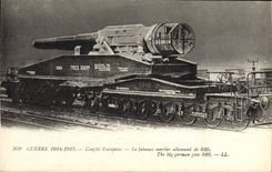 CPA Militaria Le fameux mortier allemand de 420