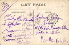 VINTAGE POSTCARD Militaria In Argonne Machine-gun in a trench