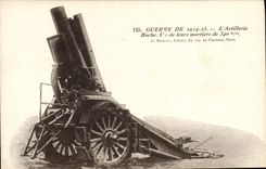 CPA Militaria Artillerie boche Mortier de 240 mm