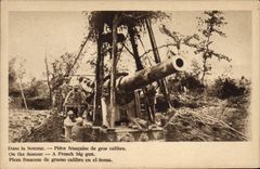 CPA Militaria Dans la Somme Piece francaise de gros calibre 