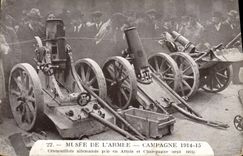 CPA Militaria Paris Musee de l'armee Crapouillots allemands pris en Artois et Champagne 