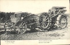 CPA Militaria Mortier allemand de 280