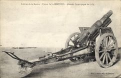 CPA Militaria Acieries de la marine Usines de St Chamond Obusier de campagne 
