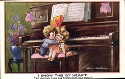 CPA Fantaisie Illustrateur Enfants Fred Spurgin Piano 