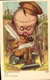 CPA Fantaisie Illustrateur Nouvelles du front Militaria Right
