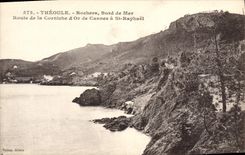 VINTAGE POSTCARD Theoule Rochers Seaside Road of the Gold Cornice of Cannes has St Raphael