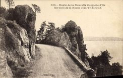 VINTAGE POSTCARD Theoule Rocks Seaside Road of the gold Cornice a corner of the road towards Theoule