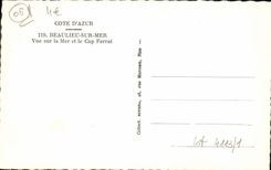 POSTAL MODERNA Beaulieu en el mar visto en el mar y el cabo Ferrat