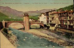 VINTAGE POSTCARD Surroundings Of Menton Sospel the Bridge Of the Cabin