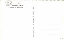 CPM Sospel La Route de Moulinet Automobile
