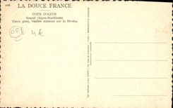 VINTAGE POSTCARD Sospel Old Bridge Old women Houses On Bevera