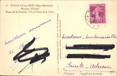 POSTAL Theoule de la VENDIMIA en el camino de Esterel del d de Miramar del mar de la cornisa del oro y del punto del galere