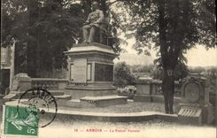VINTAGE POSTCARD Alpine laburnum the Pasteur statue