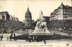 VINTAGE POSTCARD Paris the Pasteur monument and the hotel of the Invalids