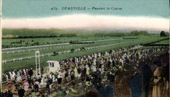 VINTAGE POSTCARD Horse Horsemanship Hippisme Deauville During the race
