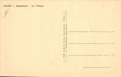 Equitación Hippisme Feurs del caballo de la POSTAL de la VENDIMIA el hipódromo la plataforma
