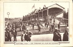 CPA Cheval Equitation Hippisme Vittel Les tribunes un jour de courses