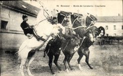 VINTAGE POSTCARD Horse Horsemanship Hippisme Saumur School of Courbette cavalry