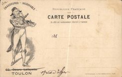 VINTAGE POSTCARD Fantasy Illustrator Incredible fashion 1st Empire 1804 Shoes Course Lafayette Toulon