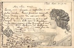 CPA Fantaisie Illustrateur Femme