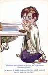 VINTAGE POSTCARD Fantasy Illustrator Child Wash-hand basin