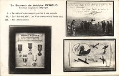 CPA Militaria Avion Aviation Adolphe Pegoud Aviateur dauphinois 